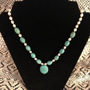 turquoise and pearl pendant